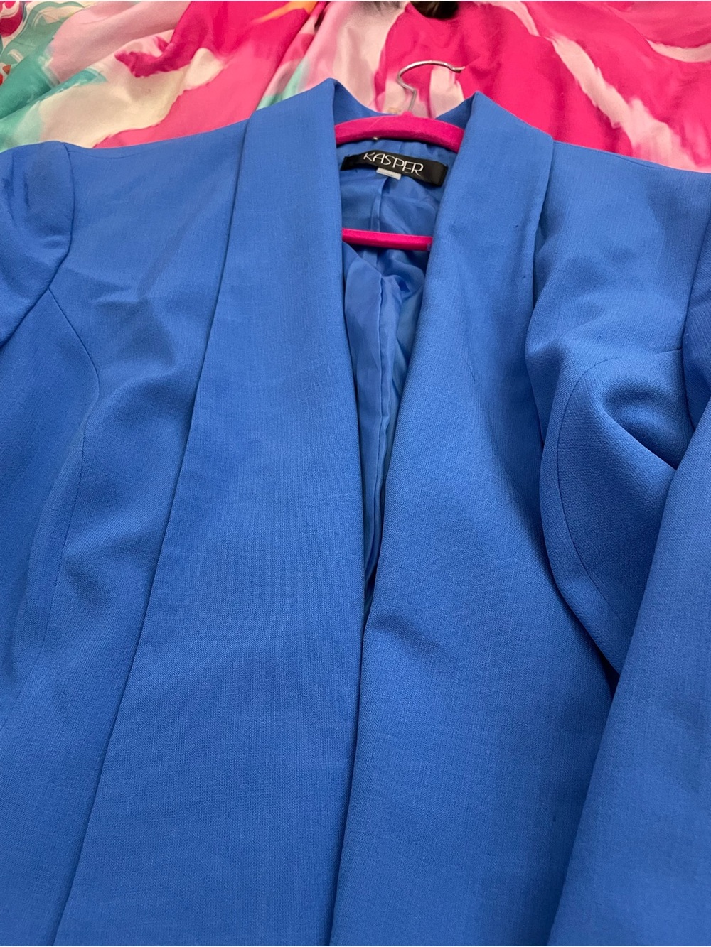 Kasper Cobalt Blue Shawl-Collar Blazer